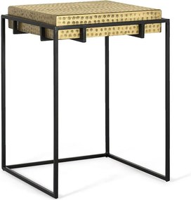 Table d'appoint in steel and pieds in fer doré