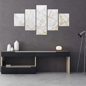 Obraz - Biało - złoty marmur (125x70 cm)