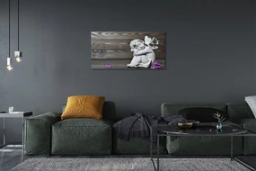 Duży obraz na płótnie Śpiący Anioł w Kwiatach na Deskach