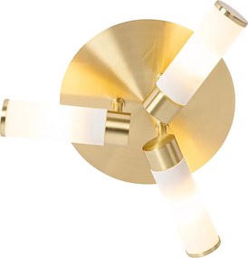 Nowoczesna lampa sufitowa do łazienki mosiądz 3-światła IP44 - Bath