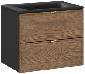 Szafka pod umywalkę TALIA CASELLA 2S 60cm dąb casella/czarny mat COMAD
