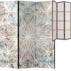 Parawan pokojowy 3-częściowy 135x172 Jednostronny dekoracyjny boho industrialny Szary Mandala Betonowa Rozeta