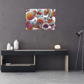 Obraz na szkle malowanych kulek (70x50 cm)
