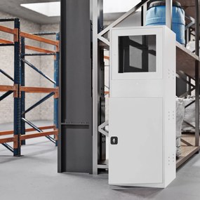 Przemysłowa szafa na komputer Steve 64x63x175 cm, szara