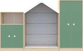 Komplet mebli do sal edukacyjnych Blox Colours 5, fronty pastelowe zielone