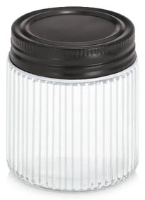 Słoik z metalową pokrywką KITCHEN ESSENTIALS, ryflowane szkło