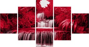 Obraz - Indonezyjskie wodospady w kolorze czerwonym (125x70 cm)
