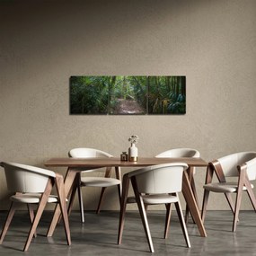 Obraz - Promienie słońca w dżungli (z zegarem) (90x30 cm)