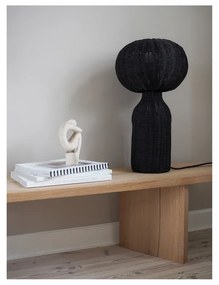 Czarna lampa stołowa z rattanowym kloszem (wysokość 43 cm) Werna – Villa Collection