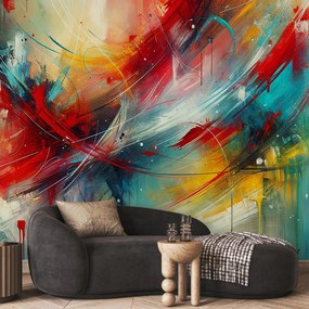 Fototapeta - Abstrakcja z czerwienią (196x136 cm)