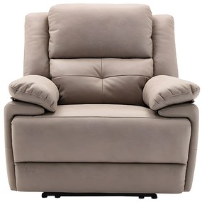Fotel z elektryczną funkcją relax z tkaniny w kolorze taupe DOLENE