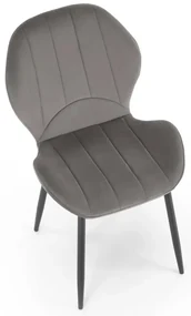 Krzesło tapicerowane K538 VELVET szare HALMAR