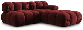 Czerwona aksamitna sofa 282 cm Bellis – Micadoni Home