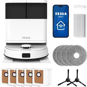 TESLA Electronics RoboStar - inteligentny robot odkurzający 3 w 1 5200 mAh Wi-Fi biały