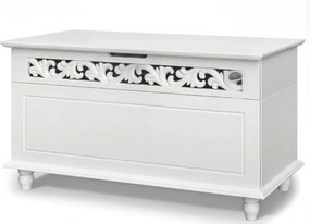 Skrzynia drewniana JERSEY, 80x40x48cm, biała Casaria