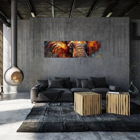 Obraz - Malowanie słonia (170x50 cm)