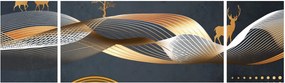 Obraz - Grafika z jeleniem (170x50 cm)