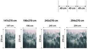 Fototapeta promienie słońca w mglistym lesie