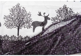 PrzytulneMieszkanie.pl PrzytulneMieszkanie.pl PrzytulneMieszkanie.pl 2x pościel mikroplusz ŚWIĄTECZNE RENIFERY szara + prześcieradło mikroplusz SOFT 180x200 cm jasnoszare