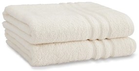Kremowe bawełniane ręczniki kąpielowe zestaw 2 szt. frotte 90x140 cm Zero Twist – Catherine Lansfield