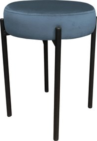 Taboret DIOR stelaż metalowy tkanina Welur : Kolor Stelaża - Czarny , Kolor tkaniny - VELVET - MG33, Typ tkaniny - Velvet