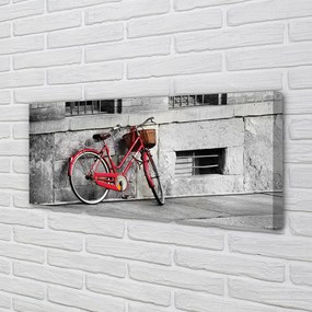 Obraz canvas na ścianę Czerwony Rower z Koszykiem