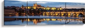 Obraz Zamku Praskiego i Mostu Karola (170x50 cm)