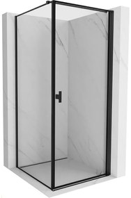 Mexen Mist-B kabina prysznicowa uchylna prawa 70 x 70 cm, czarna ramka, czarna - 8A2T-070-070-70-70-P