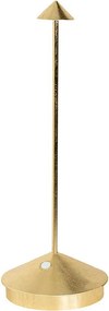 Lampa stołowa LED Pina Pro Gold Leaf z akumulatorem i ściemniaczem, bezprzewodowa, w kolorze szafranowym