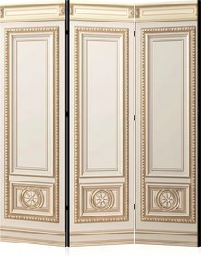 Parawan pokojowy 3-częściowy 135x172 Dwustronny dekoracyjny glamour Kremowy Pałacowa Boazeria Złoto