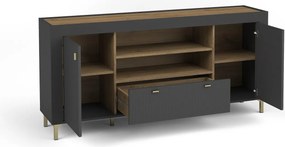 Komoda ZELOS 177,2 cm do Salonu Sypialni z Szufladą Czarny