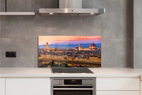 Panel Szklany Włochy Panorama noc katedra