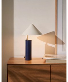 Ciemnoniebieska lampa stołowa z metalowym kloszem (wysokość 42 cm) Shiva – Kave Home