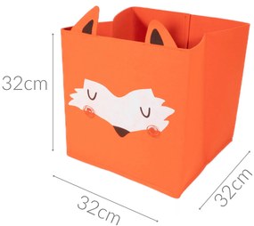 Pojemnik na zabawki składany FOREST FRIENDS, z uszkami, filcowy