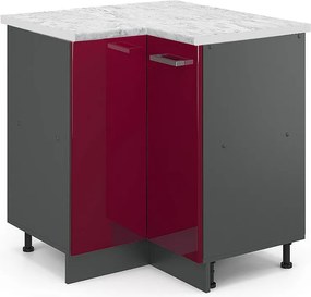 Szafka narożna czerwony połysk 75.6x60x81.6 r-line