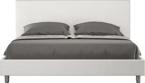 Łóżko bez stelaża tapicerowane 160x190 sztucznej skóry Biały Naspy