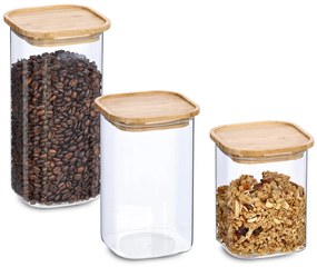 Słoik z pokrywką bambusa, 1400 ml, 11 x 11 x 17,7 cm