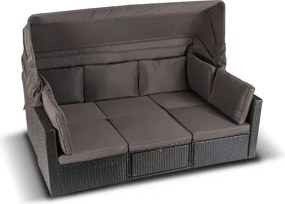 Zestaw mebli ogrodowych Evora technorattan sofa z daszkiem + 2 fotele