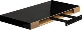 Półka ścienna STILISTA Volato czarna z połyskiem, 70 cm