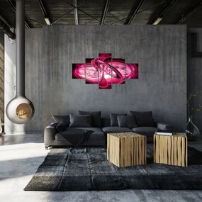 Obraz różowych fraktali (125x70 cm)