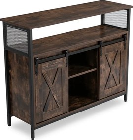 Komoda ARLO 100 cm z Półkami Dąb Rustykalny/Czarny Loftowa