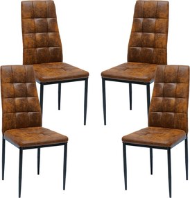 Zestaw 4 Krzese Lan Ekoskóra