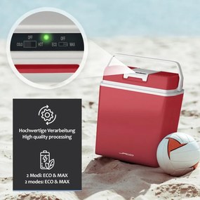 Chłodziarka elektryczna Jago 2 w 1, 20 l, czerwona