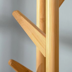 Homcom wieszak wolnostojący metalowy z naturalnym i białym wykończeniem 30.5x30.5x174.5cm | Aosom PL