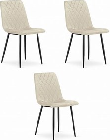 Krzesło Valora TURIN w kolorze beżowym, ergonomiczne, aksamitne, x3