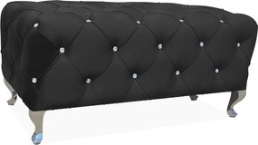 Pikowana pufa na srebrnych nóżkach Hestia Velvet
