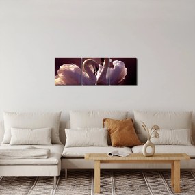 Obraz - Łabędzie na jeziorze (z zegarem) (90x30 cm)