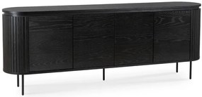 Czarna komoda na nóżkach z lamelami 200cm Z2-T86