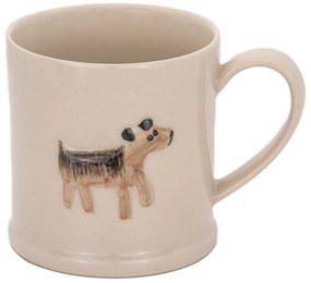 Beżowy kamionkowy kubek 225 ml Dog – Sass &amp; Belle