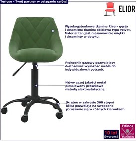 Ciemnozielony welurowy fotel obrotowy T9-H23